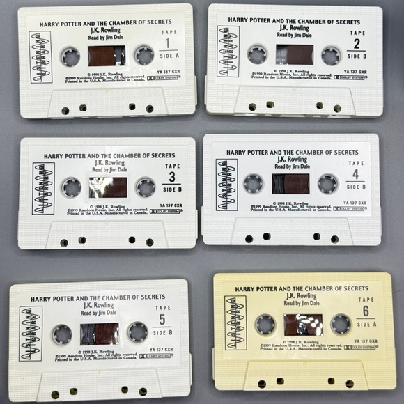 📚 Harry Potter Chamber of Secrets Jim Dale Audiobook 6 Cassette Tapes w/ Box - Picture 6 of 16